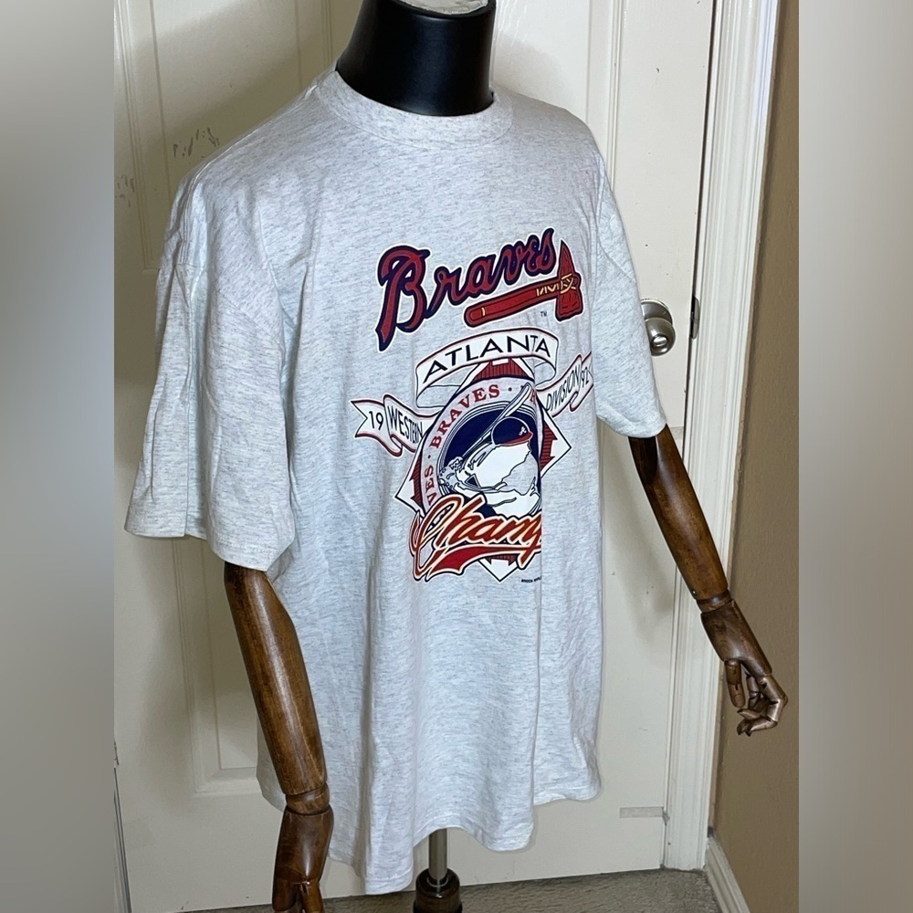 Vintage NWT 1992 Atlanta Braves Western Division Champs T-Shirt Men's Size XL - Picture 3 of 10